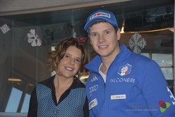 Monika Gogl (Südtirol 1) mit Rodler Kevin Fischnaller